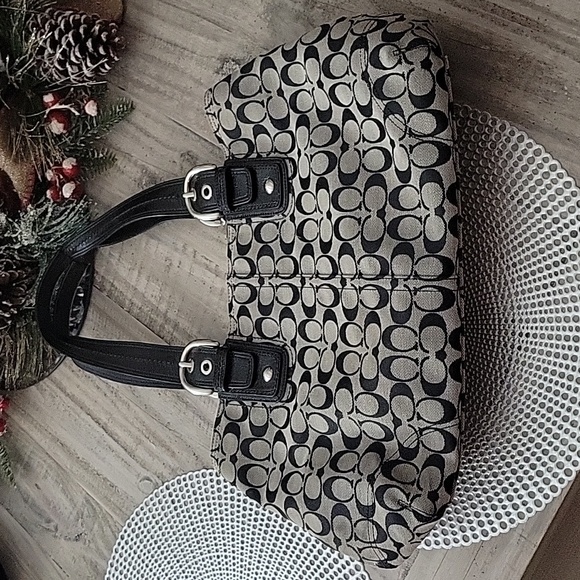 Coach Canvas Monogram C Shoulder Bag EUC - Picture 7 of 14